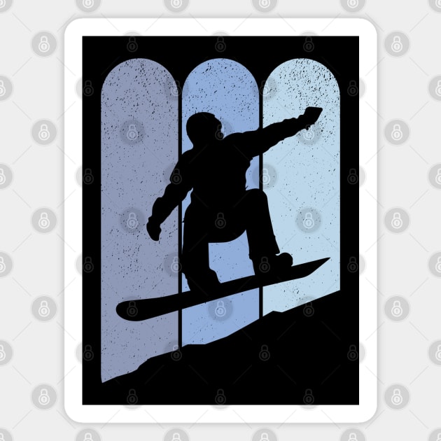 Vintage Snowboarding Downhill Magnet by Krishnansh W.